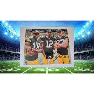 Aaron Rodgers Randall Cobb Jordy Nelson Green Bay Packers 8x10 photo signed
