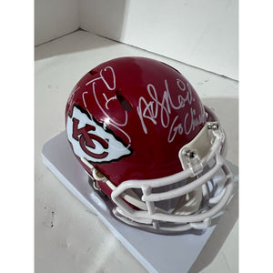 Kansas City Chiefs Patrick Mahomes Andy Reid Travis Kelce mini helmet signed with proof