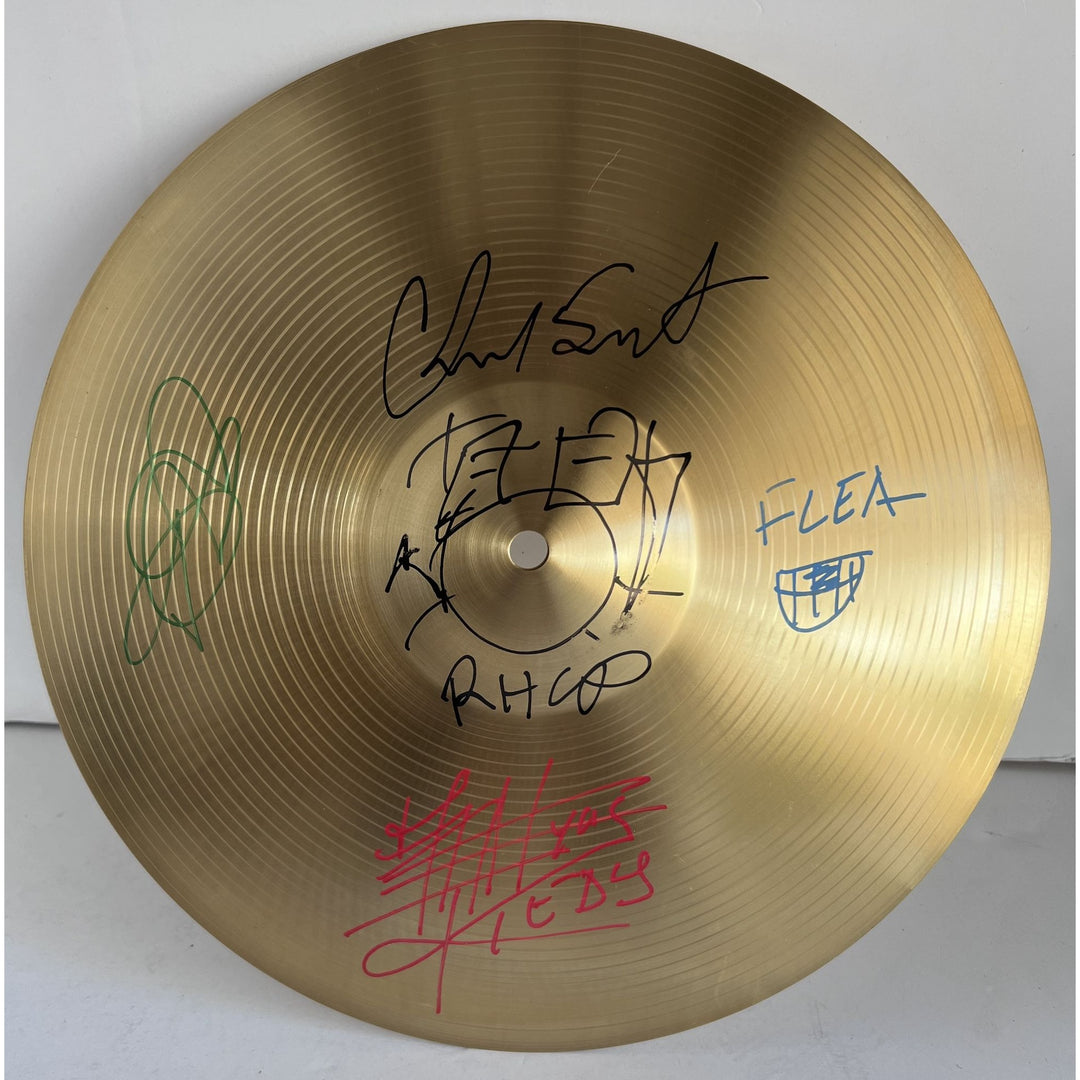 Red Hot Chili Peppers Anthony Kiedis flea Chad Smith John busante 14 in cymbal signed with proof