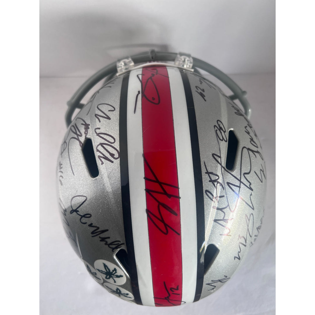 Ohio State Buckeyes national champions team signed helmet Ezekiel Elliott Nick Bosa 35 Plus signatures