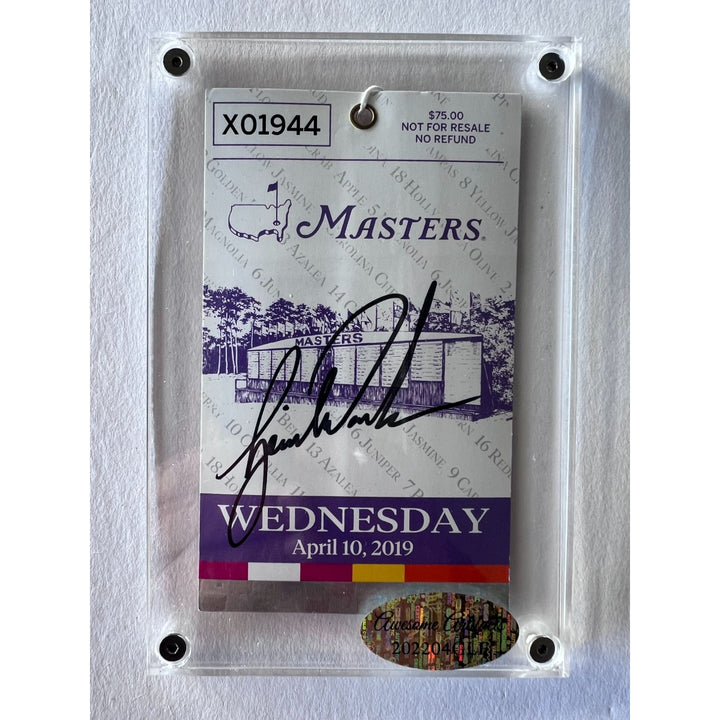 Tiger Woods 2019 Masters Golf Tournament ticket signed with proof