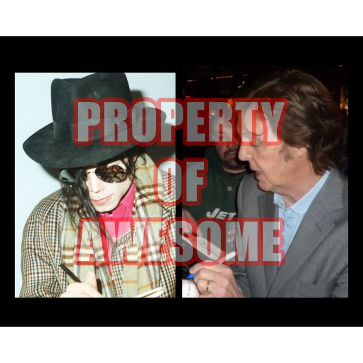 Michael Jackson and Paul McCartney 8 x 10 signed photo with proof