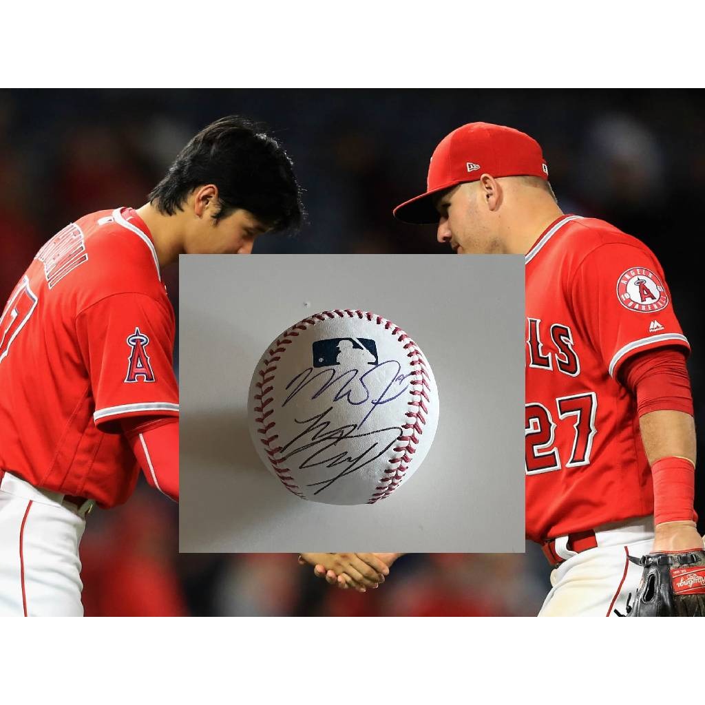 Mike Trout and Shohei Ohtani Baseball signed with proof