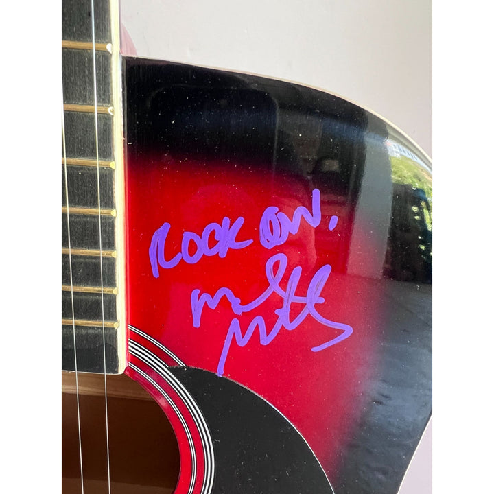 R.E.M Michael Stripe, Bill Berry, Mike Mills, Peter Buck full size 39' Huntington acoustic signed with proof