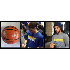 Golden State Warriors Stephen Curry and Klay Thompson official Spalding NBA Basketball signed with proof