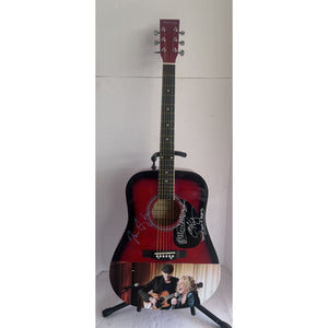 James Taylor and Carole King full size acoustic guitar signed with proof