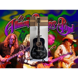 The Allman Brothers  One of A kind 39' inch full size acoustic guitar signed with proof