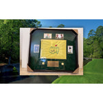 Load image into Gallery viewer, Arnold Palmer Masters pin flag framed 30x34 signed and inscribed with proof
