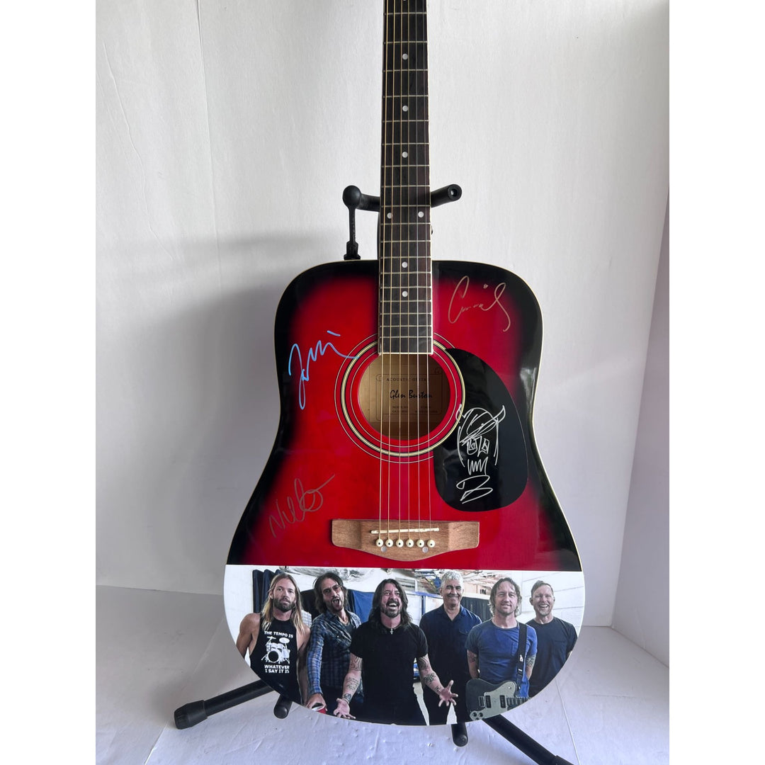 David Grohl Taylor Hawkins Foo Fighters full size acoustic guitar signed with proof