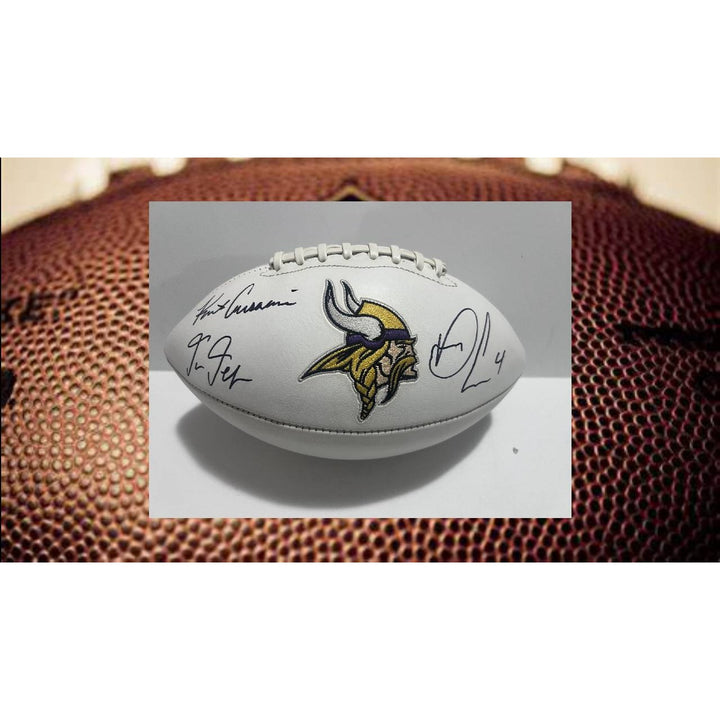 Minnesota Vikings Justin Jefferson Dalvin Cook Kirk Cousins full size football signed with proof