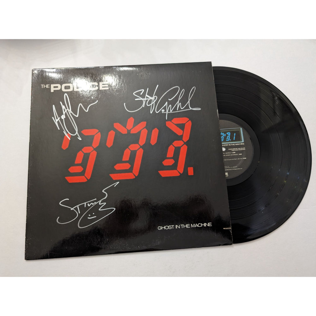 The Police Sting Gordon Sumner, Andy Summers Stuart Copeland Ghost in the Machine LP signed with proof