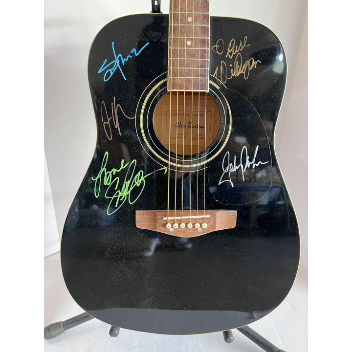 Johnny Cash Juaquin Phoenix "Walk The Line" cast signed full size black acoustic guitar with proof