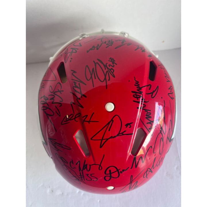 Kansas City Chiefs 2019 20 Super Bowl champions Riddell Speed authentic game model helmet 40 + sigs Patrick Mahomes Travis Kelce Andy Reid T