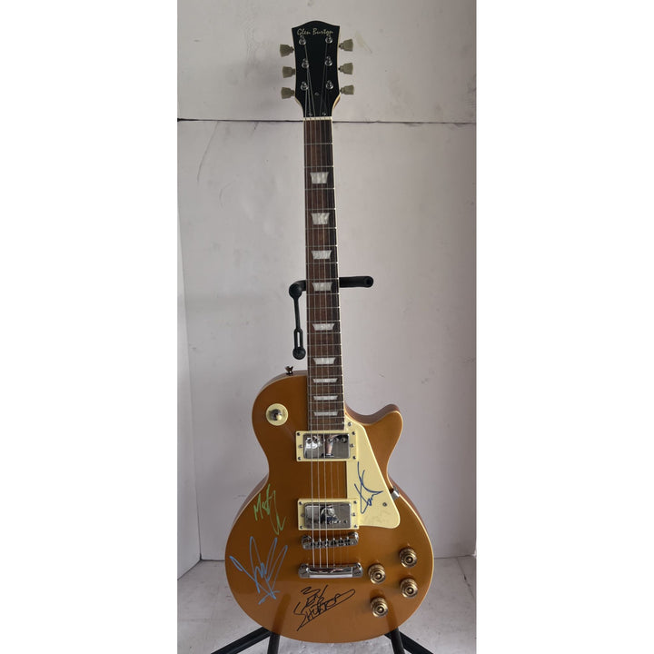 Chris Cornell Soundgarden band gold Les Paul electric guitar signed with proof