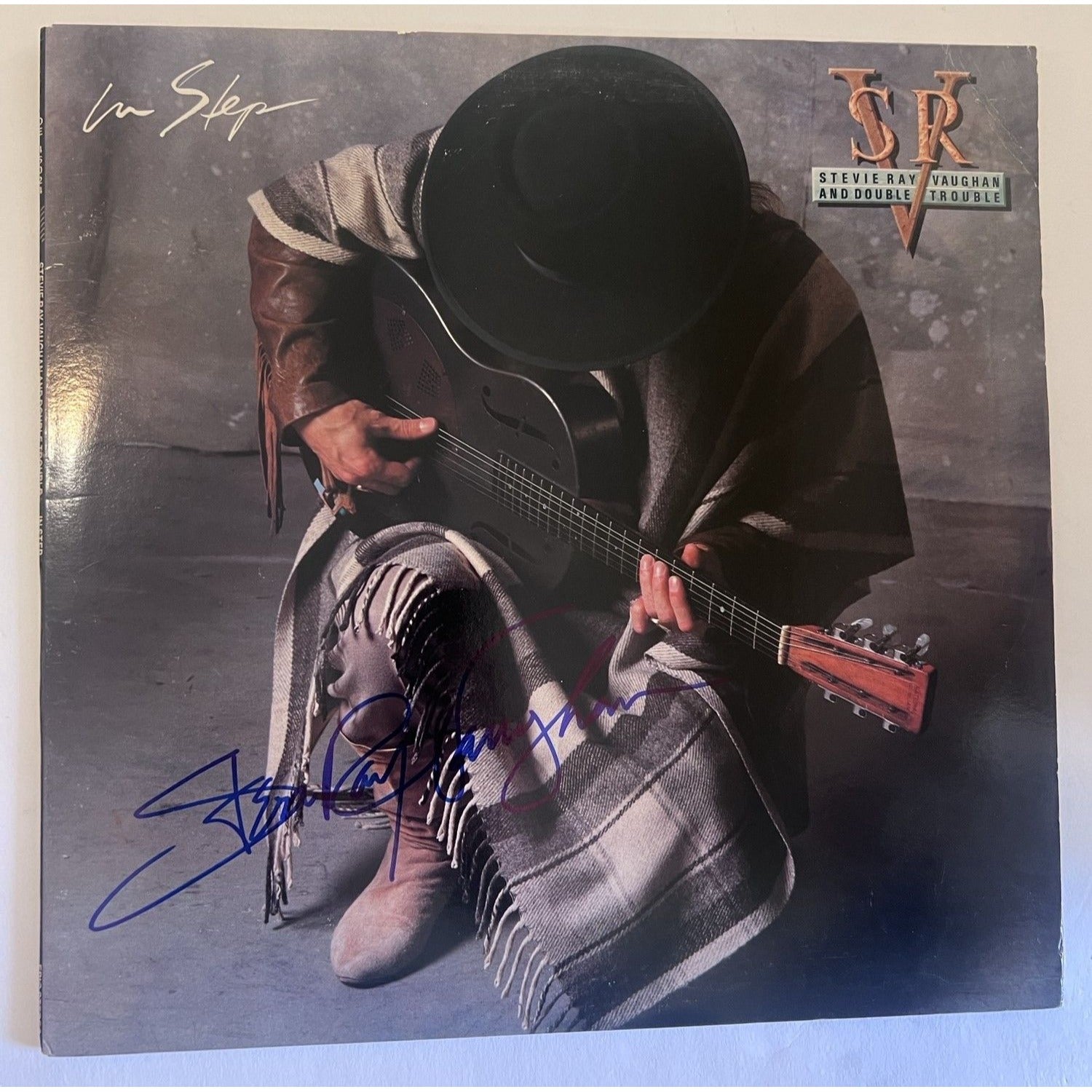 Stevie Ray Vaughan original LP signed with proof