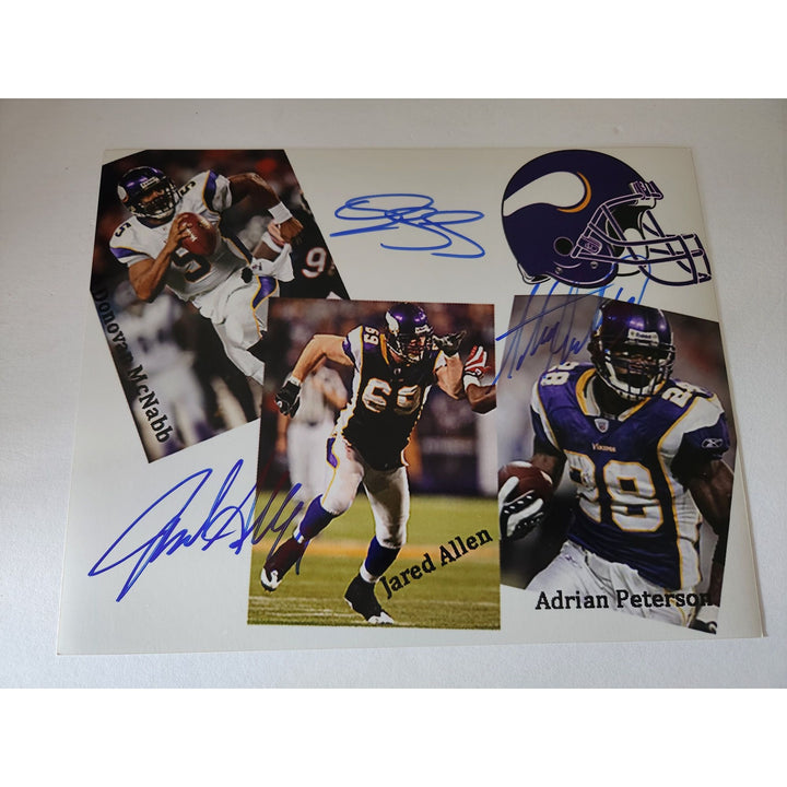 Adrian Peterson Jared Allen Donovan McNabb Minnesota Vikings 8x10 photo signed