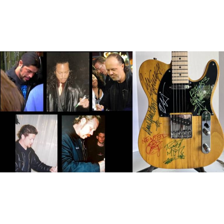 Metallica James Hetfield Robert Trujillo Lars Ulrich Dave Mustaine Kurt Hammett Jason Newsted telecaster full-size electric guitar signed w