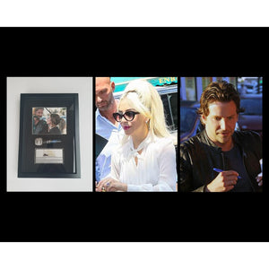 A Star is Born Bradley Cooper, Lady Gaga microphone signed and framed with proof