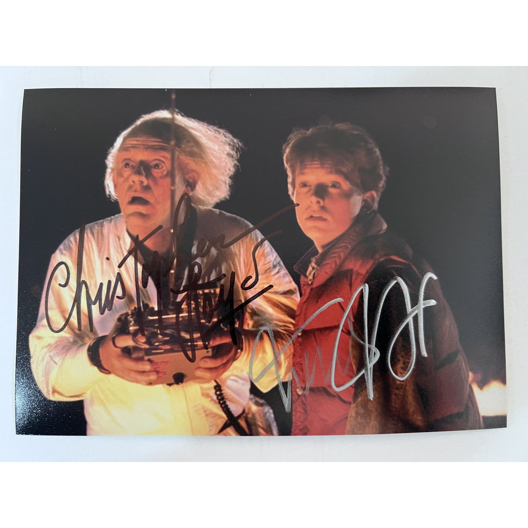 Michael J Fox Christopher Lloyd Back to the Future 5x7 photo signed with proof