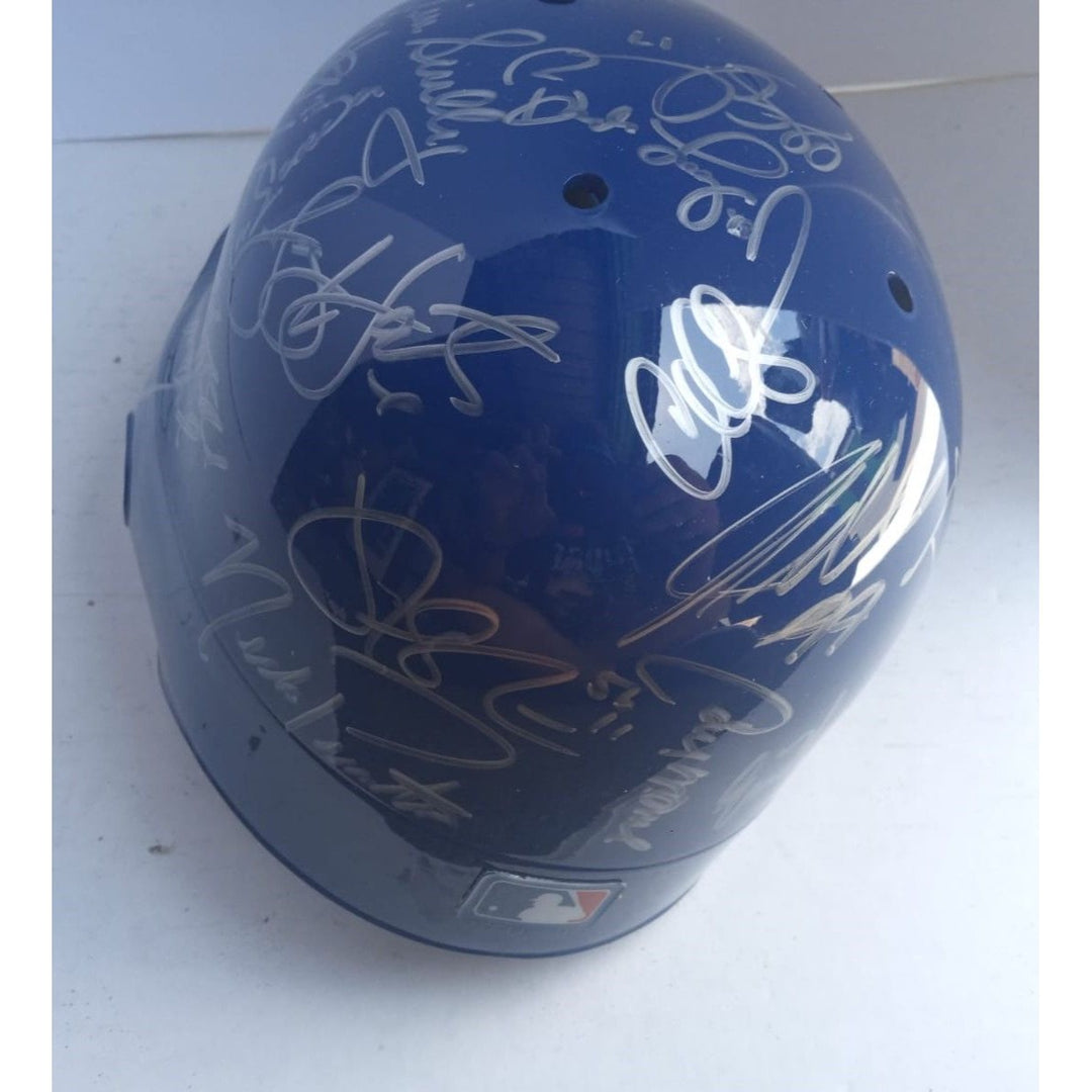 Los Angeles Dodgers team signed full size batting helmet Vin Scully Don Mattingly Tom Lasorda Matt Kemp Clayton Kershaw Yasiel Puig