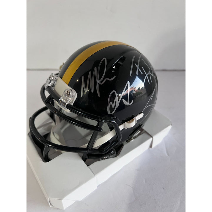 TJ Watt Mike Tomlin Pittsburgh Steelers mini helmet signed with proof