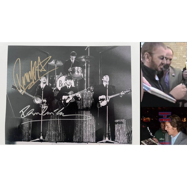 The Beatles Ringo Starr Paul McCartney 8x10 photo signed with proof