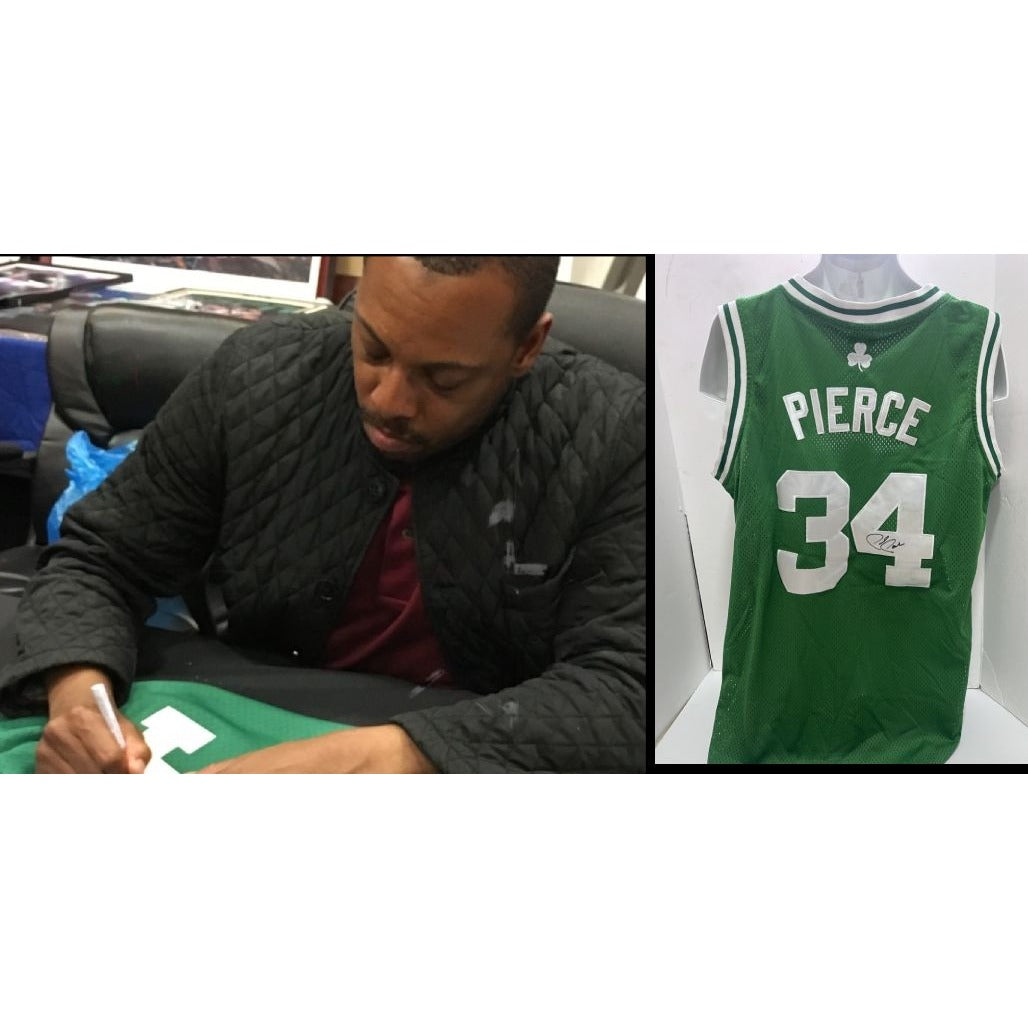 Paul Pierce Boston Celtics game model embroidered Jersey Size 52 signed with proof