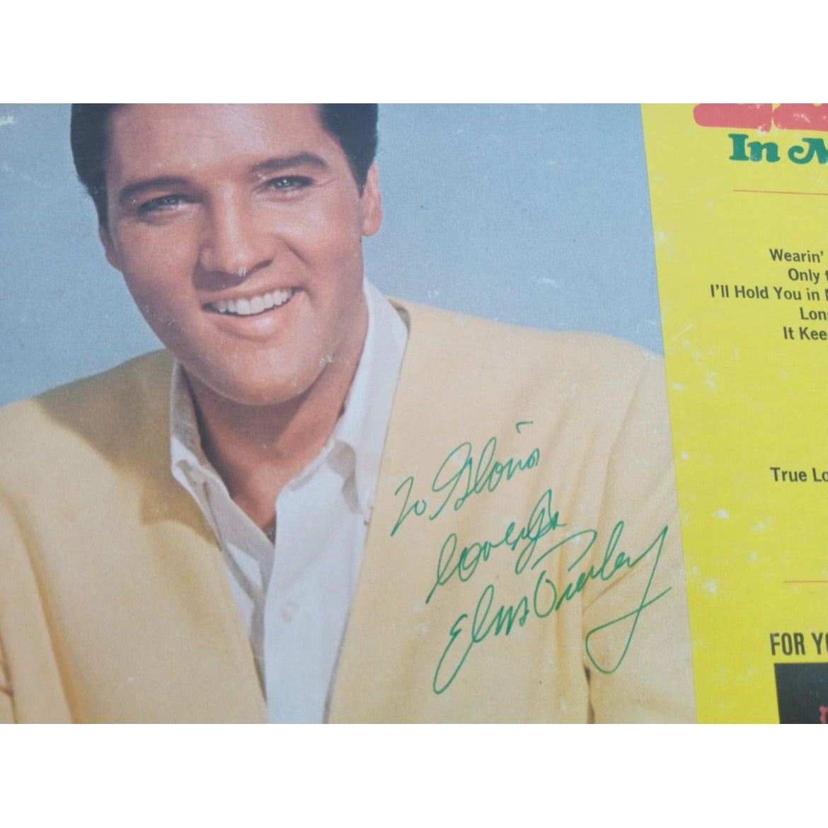 Elvis Presley from Memphis original 1969 LP signed