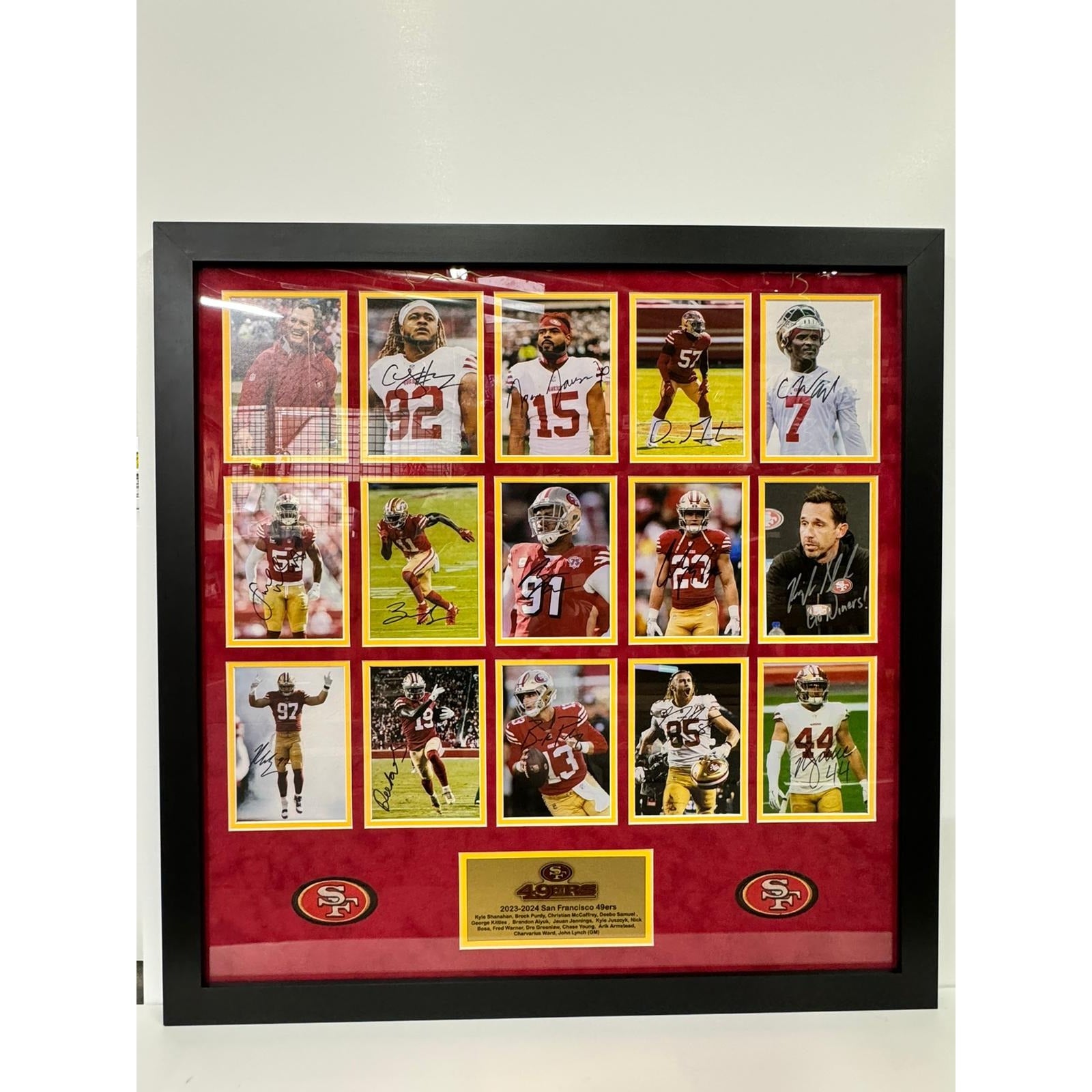San Francisco 49ers 5x7 photos signed the framed with proof Christian McCaffrey Deebo Samuel George Kittle