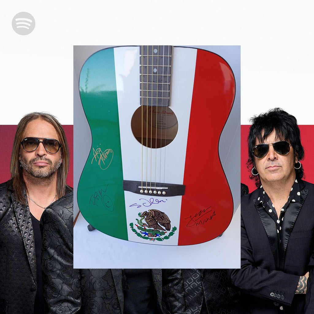 Maná. Fher Olivera Alex Gonzalez Sergio Vallin Juan Calleros Mexican full size guitar signed including shipping