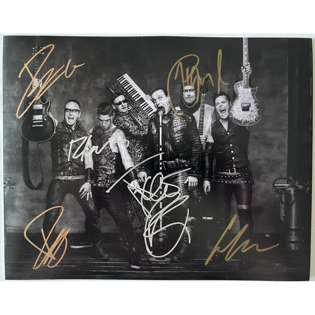 RammsteinTill Linderman Richard Kruspe Paul Landers Oliver Riedel Christoph Schneider , Christian "flake" Loren 8X10 photo signed with proof