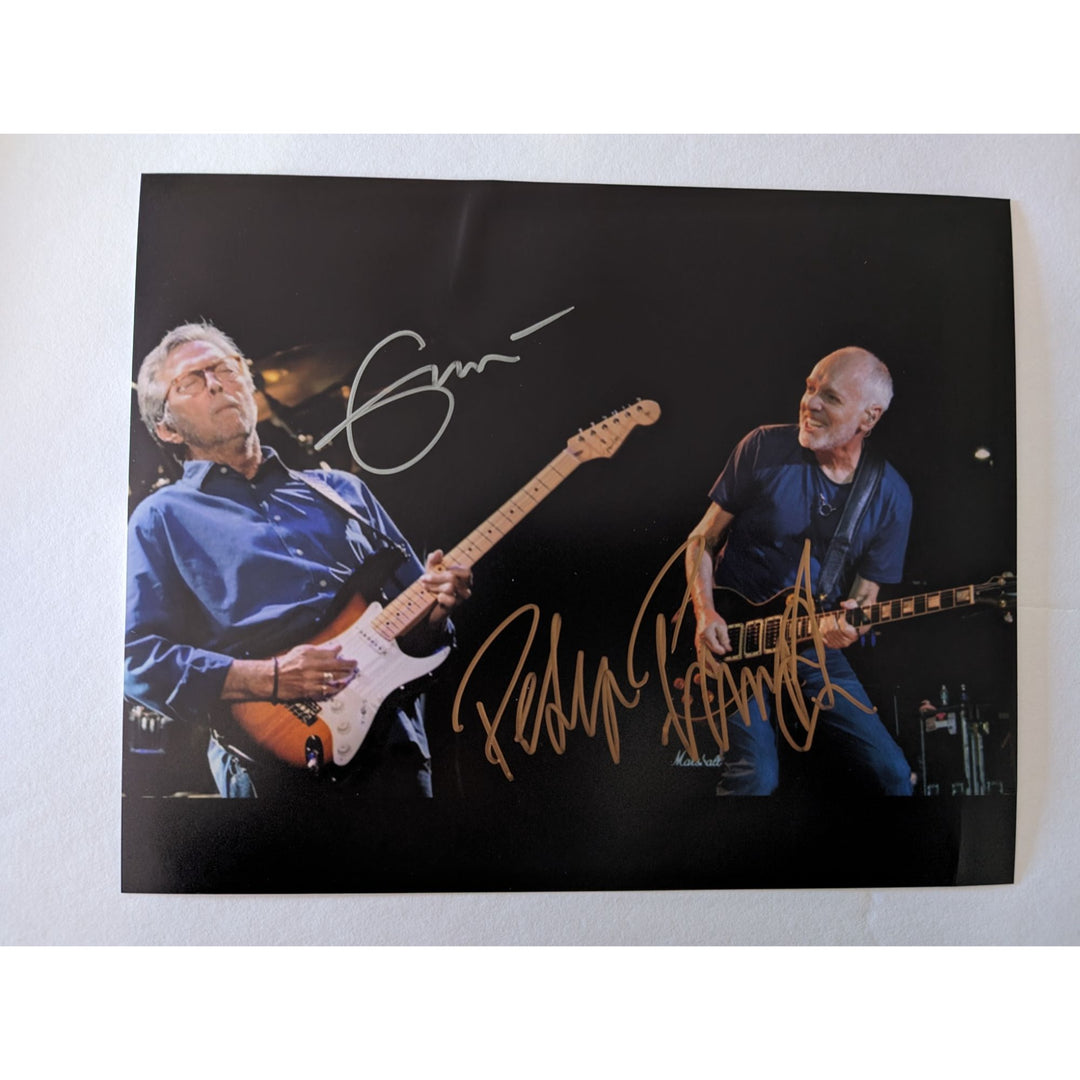 Eric Clapton and Peter Frampton eight by ten photo signed with proof