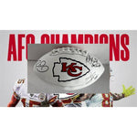 Load image into Gallery viewer, Kansas City Chiefs Patrick Mahomes, Andy Ried, Travis Kelce full-size football signed with proof
