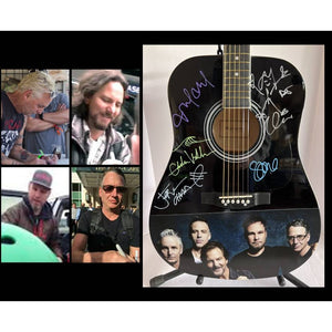Pearl Jam Eddie Vedder Mike McCready Stone Gossard Jeff Ament one of a kind full size acoustic guitar signed with proof