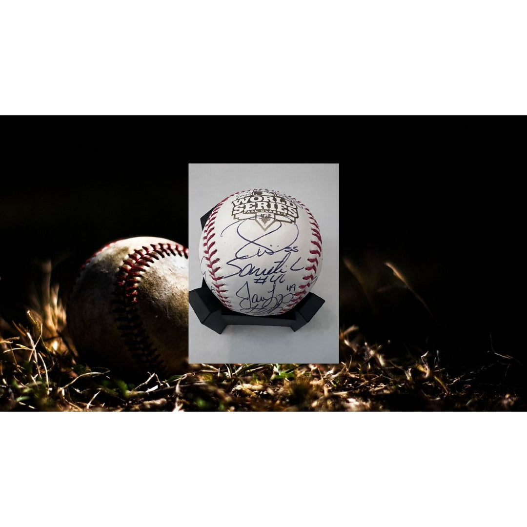 Buster Posey Madison Bumgarner Bruce Bochy 2012 San Francisco Giants World Champions team signed baseball with proof of