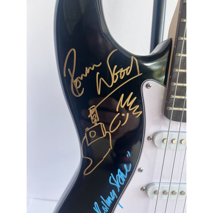 The Rolling Stones Mick Jagger Bill Wyman Mick Taylor Ronnie Wood Keith Richards signed and inscribed with proof