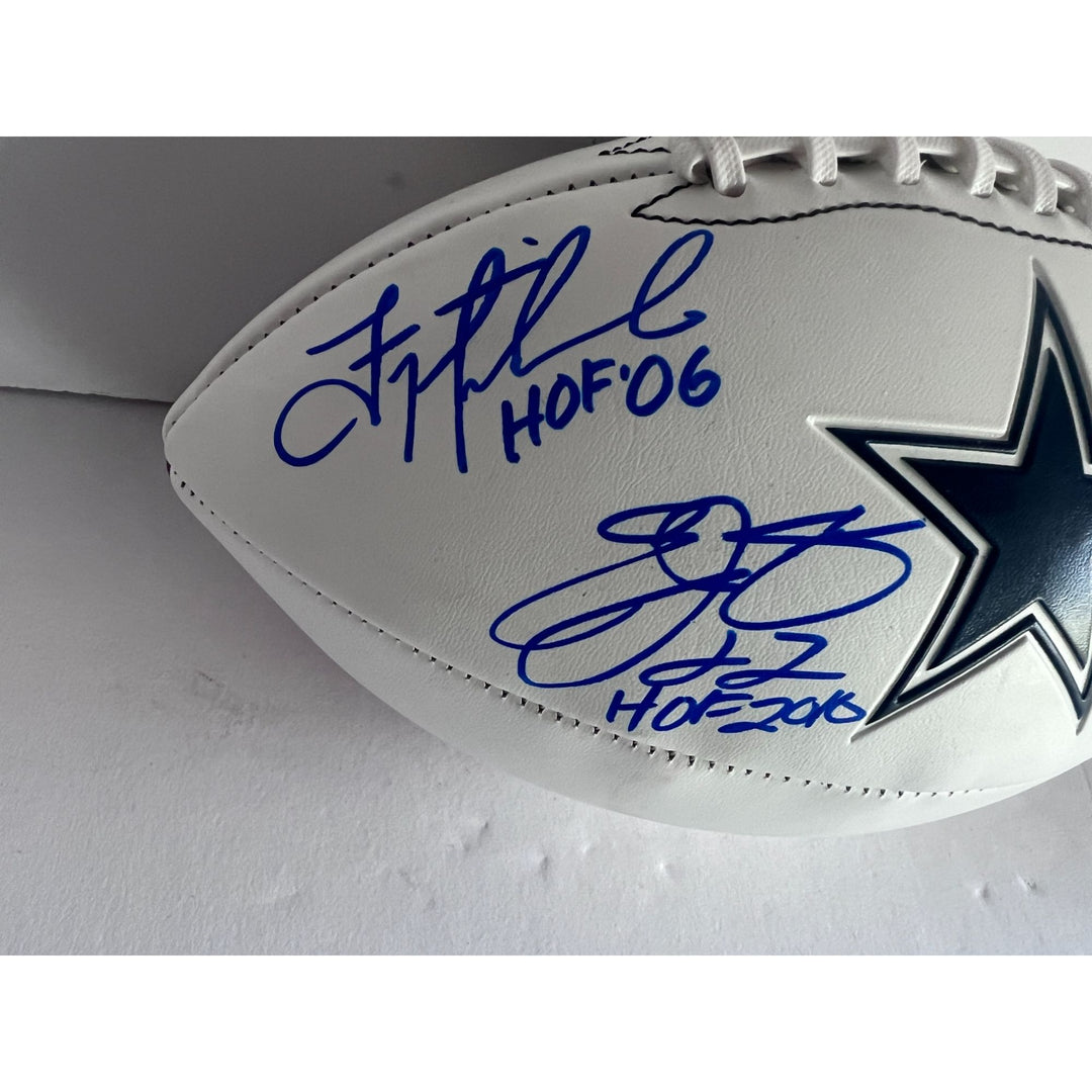 Dallas Cowboys Emmitt  Smith Troy Aikman Michael Irvin full size football signed with proof