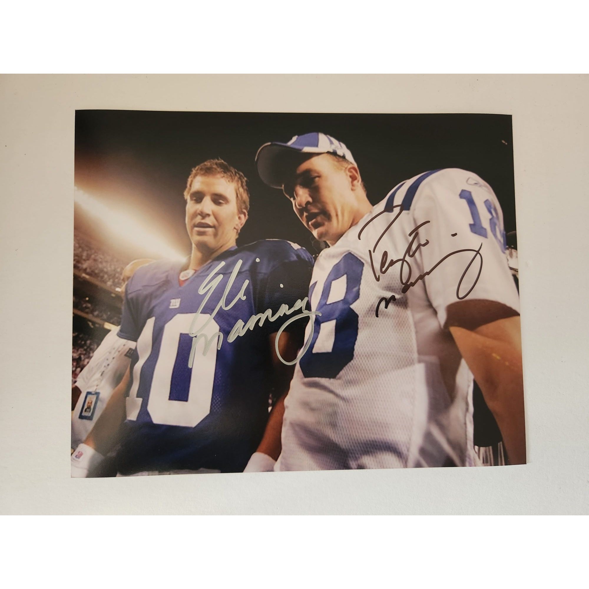 Eli and Peyton Manning 8x10 photo signed