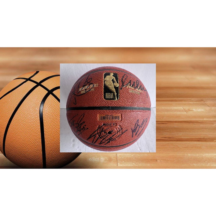 Dallas Mavericks Lua Doncic Kyrie Irving 2023- 2024 team signed basketball with proof