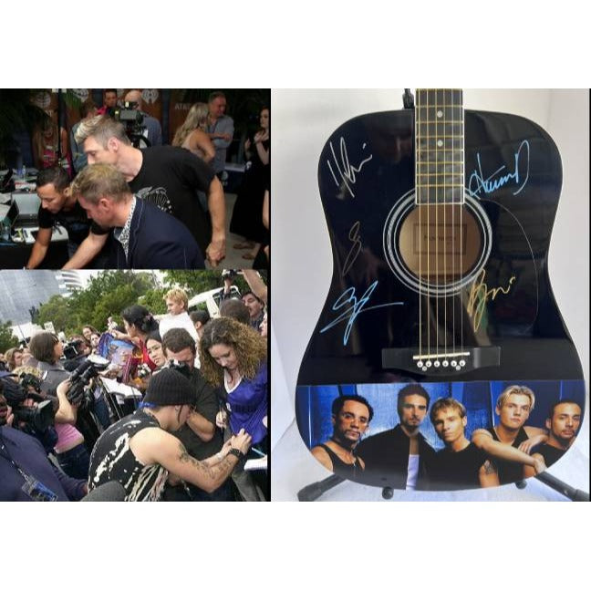 Backstreet Boys full size acoustic guitar signed with proof