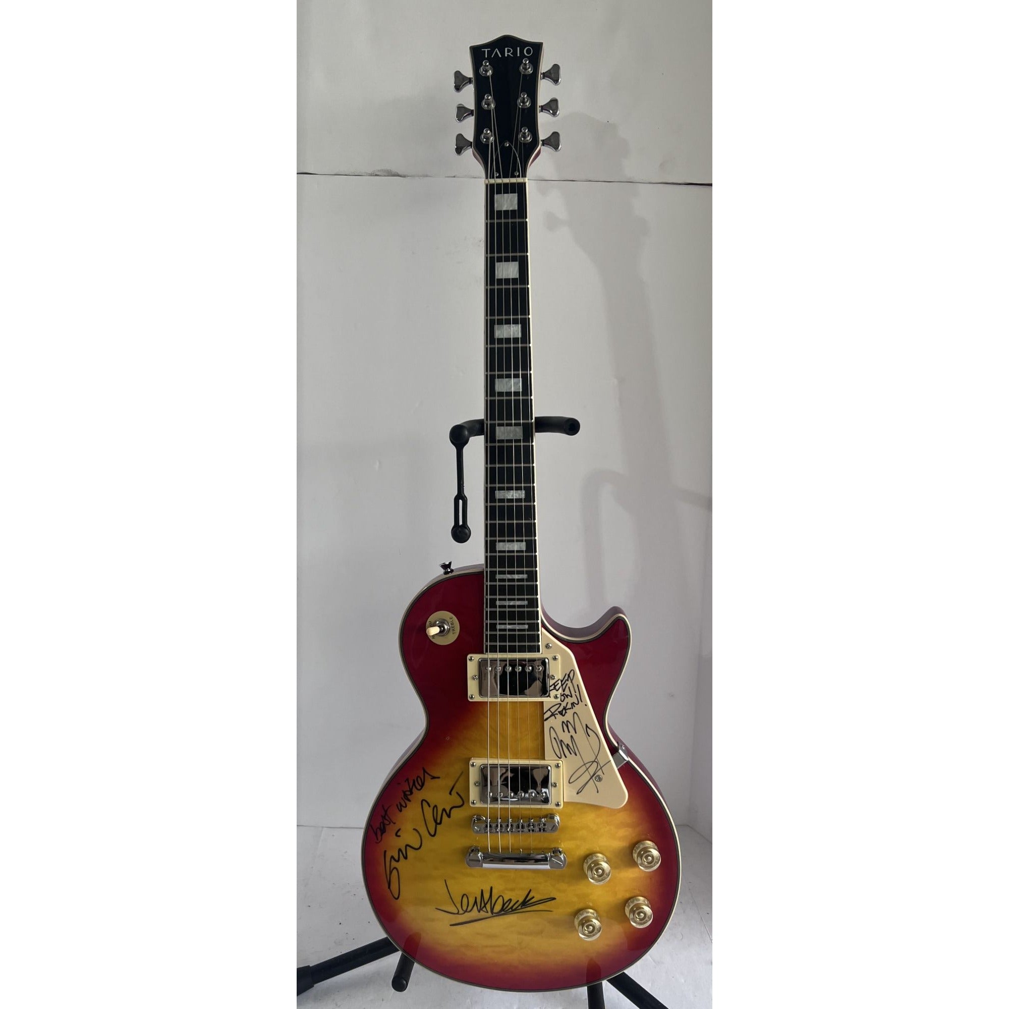 Jimmy Page Jeff Beck Eric Clapton incredible Les Paul electric guitar signed with proof