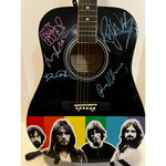 Load image into Gallery viewer, Pink Floyd David Gilmour, Roger Waters, Nick Mason and Richard Wright signed  full size acoustic guitar with proof

