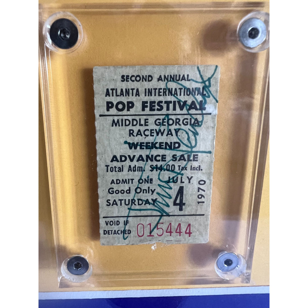 Jimi Hendrix Noel Redding Mitch Mitchell signed autograph book and concert ticket framed 20x27in with proof