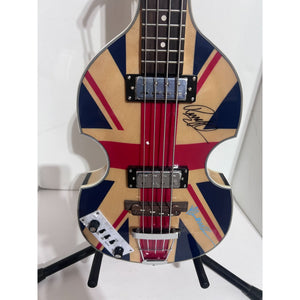 Paul McCartney and Ringo Starr Hofner bass guitar signed with proof