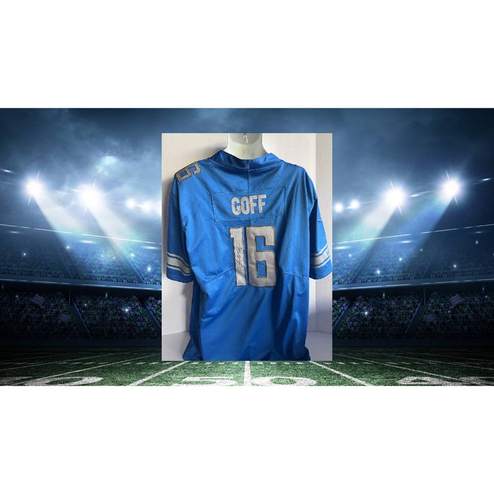 Jared Goff  Detroit Lions full size jersey signed with proof