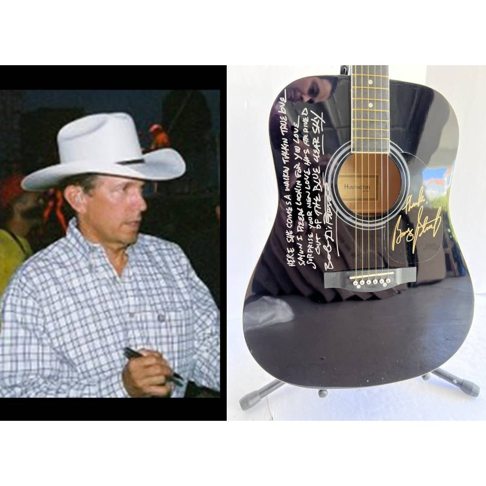 George Strait one of a kind Huntington full size acoustic guitar signed with proof
