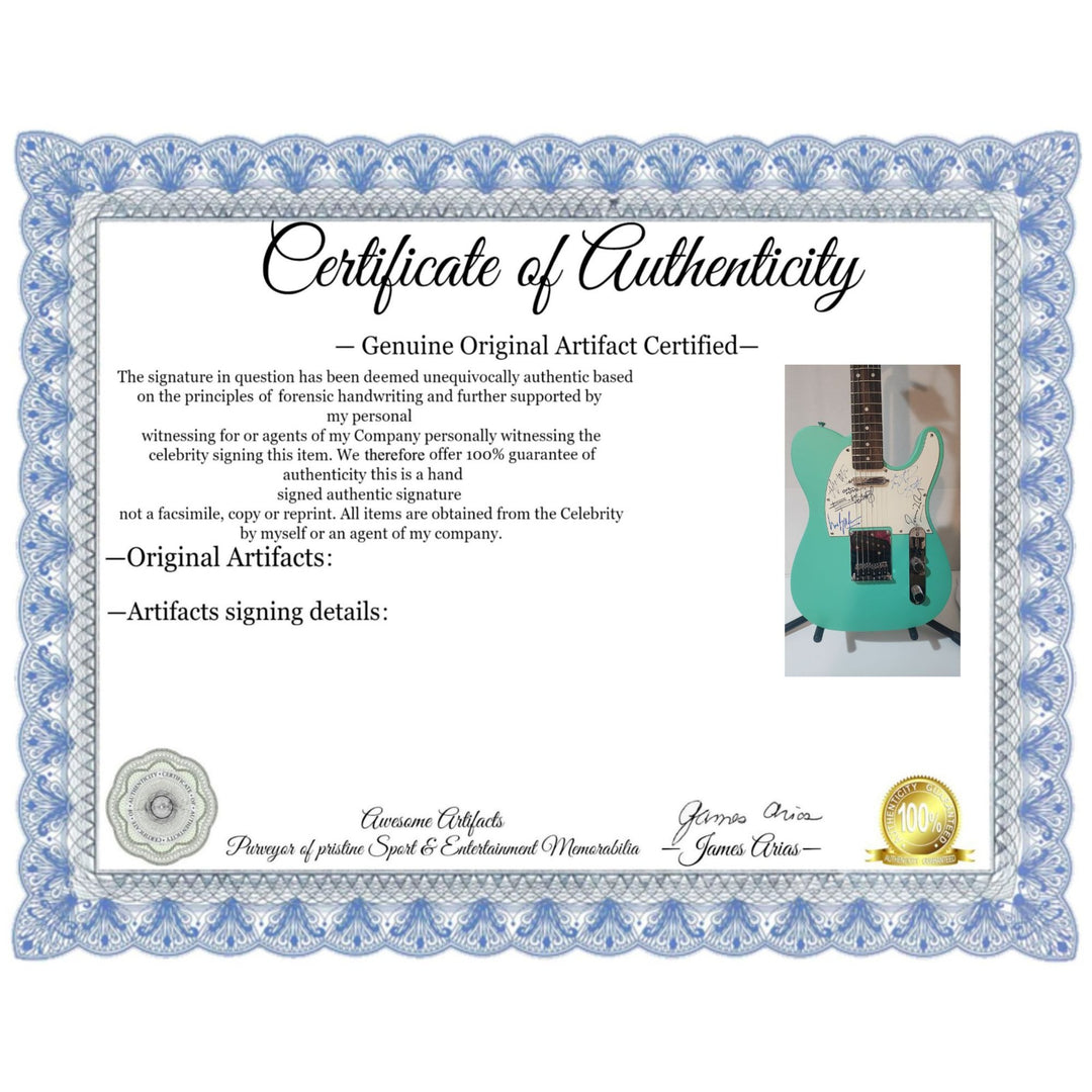 Keith Richards, Bill Wyman , Ronnie Wood, Mick Jagger & Charlie Watts The Rolling Stones authentic Fender telecaster full guitar signed