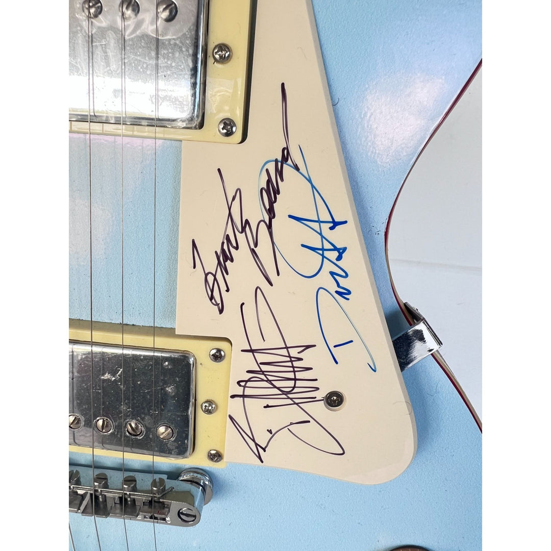 ZZ Top Billy Gibbons Frank Beard & Dusty Hill les paul one of a kind full size electric guitar signed with proof