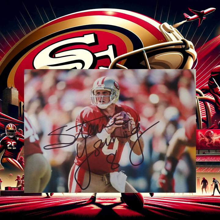 Steve Young, San Francisco, 49ers, signed, 5x7, photo, with proof