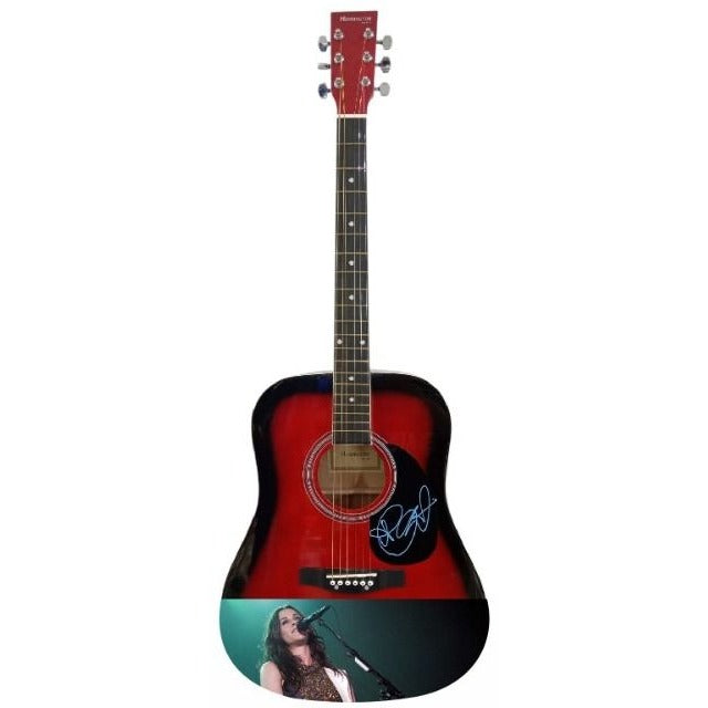 Alanis Morissette full size Huntington acoustic guitar signed with proof.